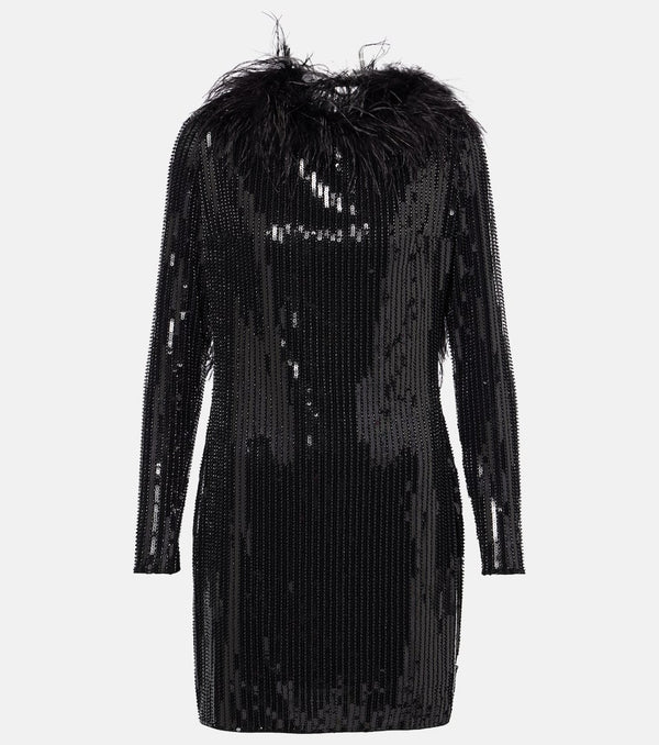 The New Arrivals Ilkyaz Ozel Juises feather-trimmed sequined minidress