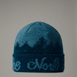 The North Face Cabin Mountainscape Beanie Midnight Petrol-algae Blue One