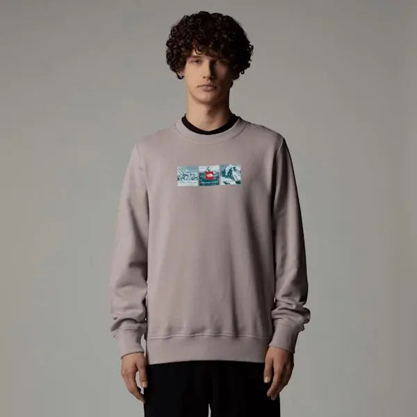 The North Face Men's Expedition System Graphic Sweatshirt Moonstone Grey