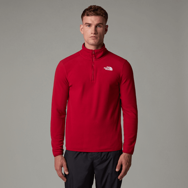 The North Face Men's 100 Glacier 1/4 Zip Fleece Garnet Red