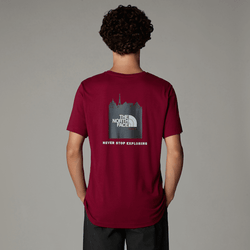 The North Face Men's France Redbox T-shirt Beetroot - Anthracite Grey - White Dune