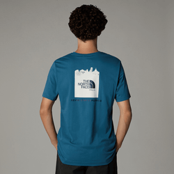 The North Face Men's Italy Redbox T-shirt Mallard Blue - White Dune - Eagle Blue