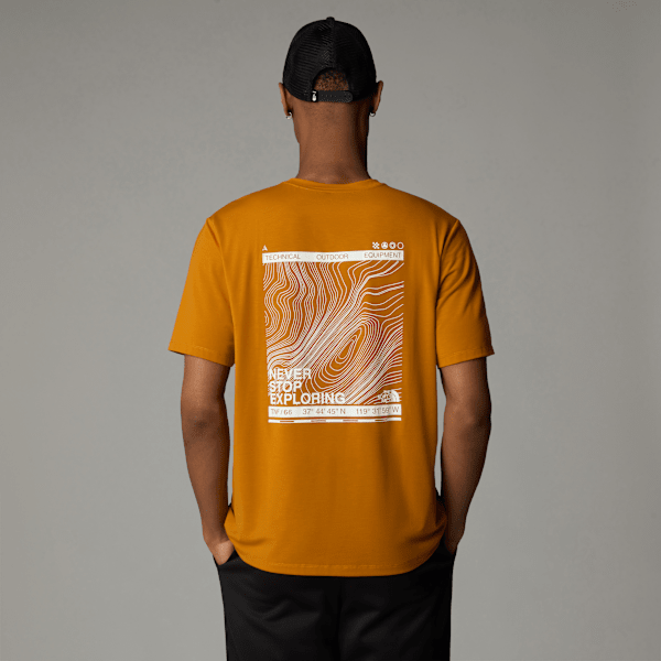 The North Face Men's Topographic Foundation T-shirt Iron Citrus