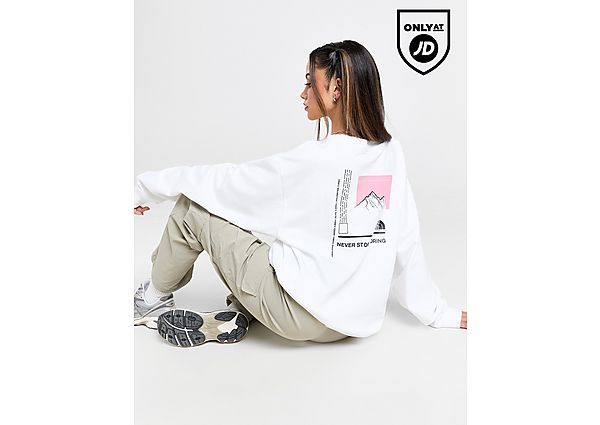 The North Face Mountain Box Logo Crew Sweatshirt White