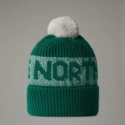 The North Face Retro Cabin Beanie Evergreen-white Dune One