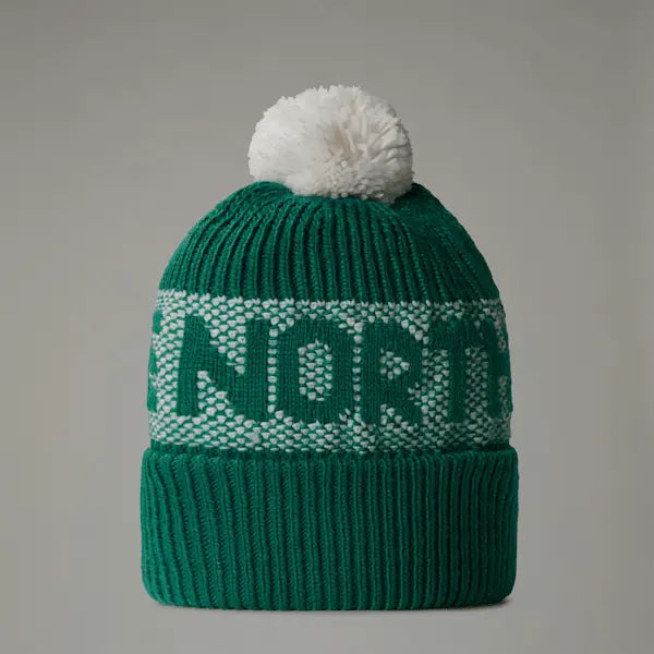 The North Face Retro Cabin Beanie Evergreen-white Dune One