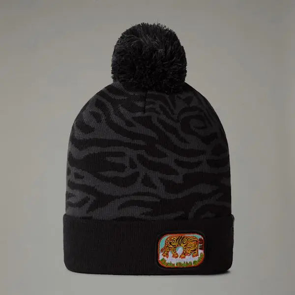 The North Face Ski Tuke Beanie Tnf Black Tnf Tiger Stripe Print-khumbu Climbing Center Patch One