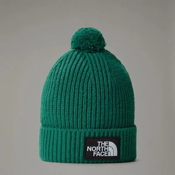 The North Face Tnf Logo Box Pom Beanie Evergreen One