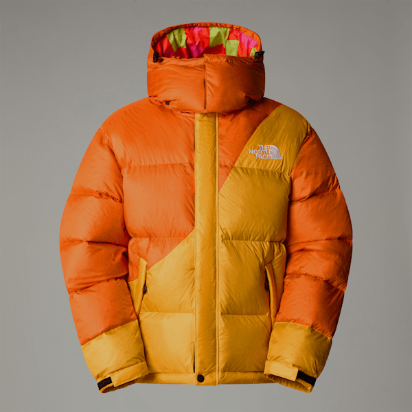 The North Face Unisex Tnf X Yinka Ilori Down Puffer Jacket Red Orange-apricot Glaze