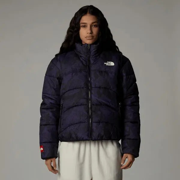 The North Face Women’s 2000 Synthetic Puffer Jacket Peak Purple 3d Summit Mesh Print