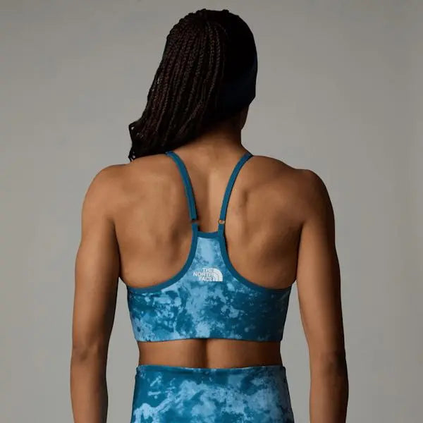 The North Face Women's Flex Printed Bra Mallard Blue Micro Halfdome Print