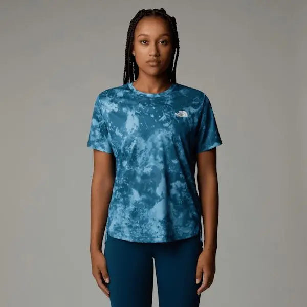 The North Face Women's Flex Printed T-shirt Mallard Blue Micro Halfdome Print