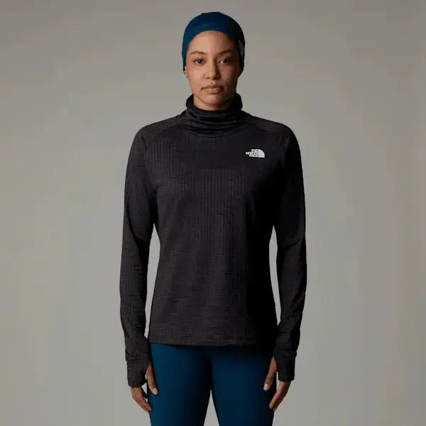 The North Face Women's Flex Warm Funnel Neck Top Tnf Black Light Heather