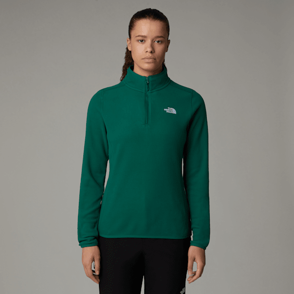 The North Face Women's 100 Glacier 1/4 Zip Fleece Evergreen