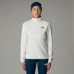 The North Face Women's 100 Glacier 1/4 Zip Fleece White Dune-npf