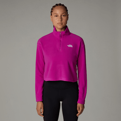 The North Face Women’s 100 Glacier Cropped 1/4 Zip Fleece Deep Mulberry