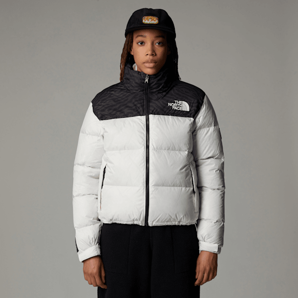 The North Face Women’s 1996 Retro Nuptse Jacket White Dune-tnf Black Tnf Tiger Stripe Print