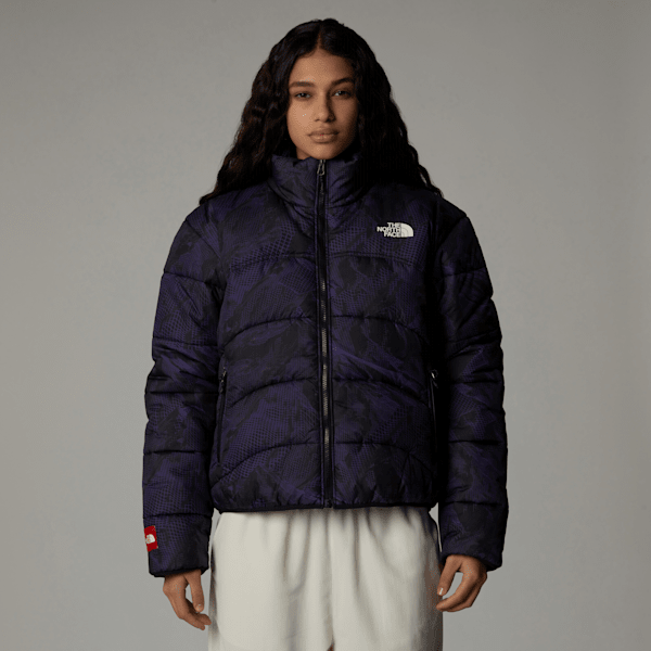 The North Face Women’s 2000 Synthetic Puffer Jacket Peak Purple 3d Summit Mesh Print