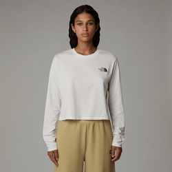 The North Face Women's Cropped Long-sleeve Simple Dome T-shirt White Dune