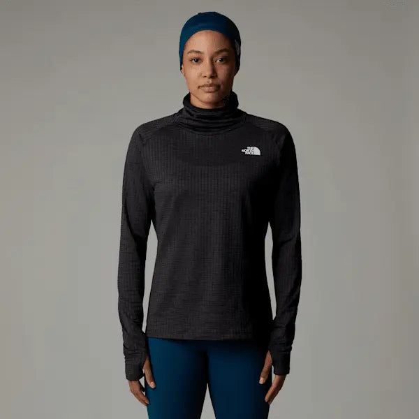 The North Face Women's Flex Warm Funnel Neck Top Tnf Black Light Heather