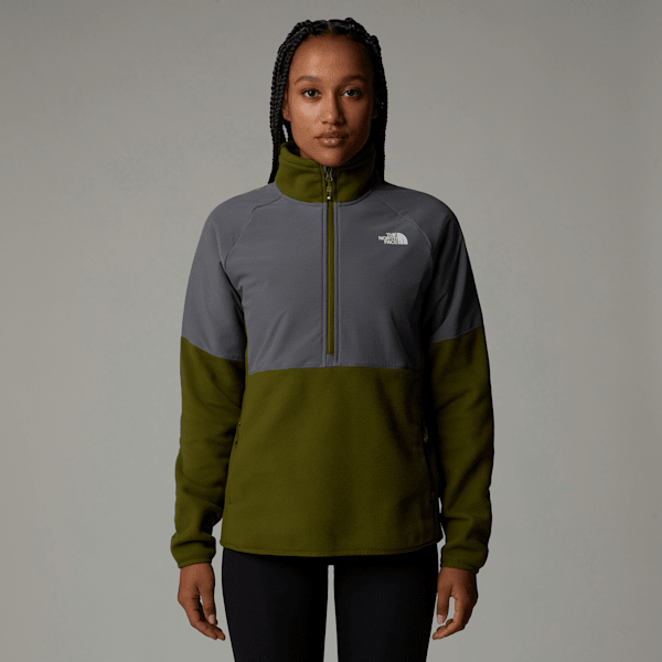 The North Face Women's Glacier Heavyweight 1/2 Zip Fleece Forest Olive-smoked Pearl