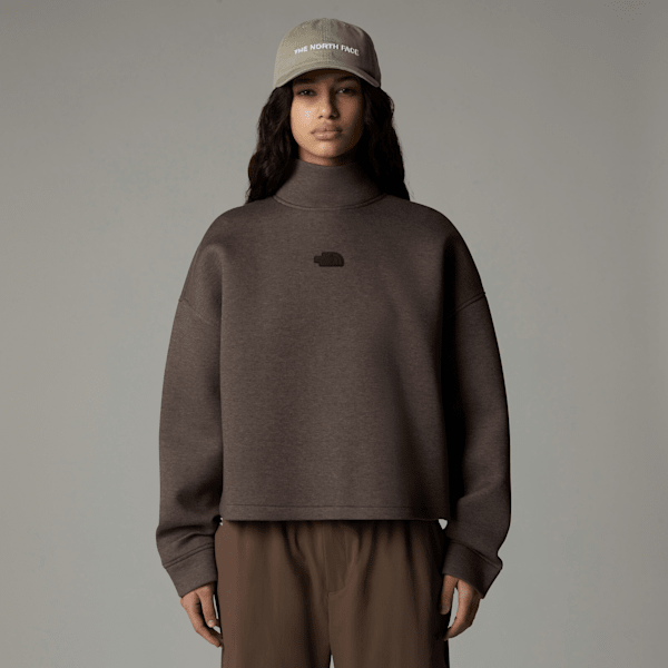 The North Face Women's Mock Neck Sweatshirt Smokey Brown Heather