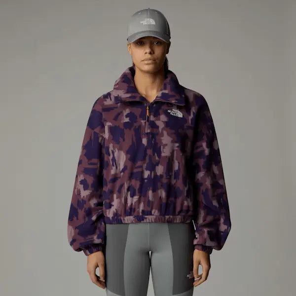 The North Face Women's Mountain Athletics Printed 1/4 Zip Fleece Midnight Mauve Painted Mountains Print