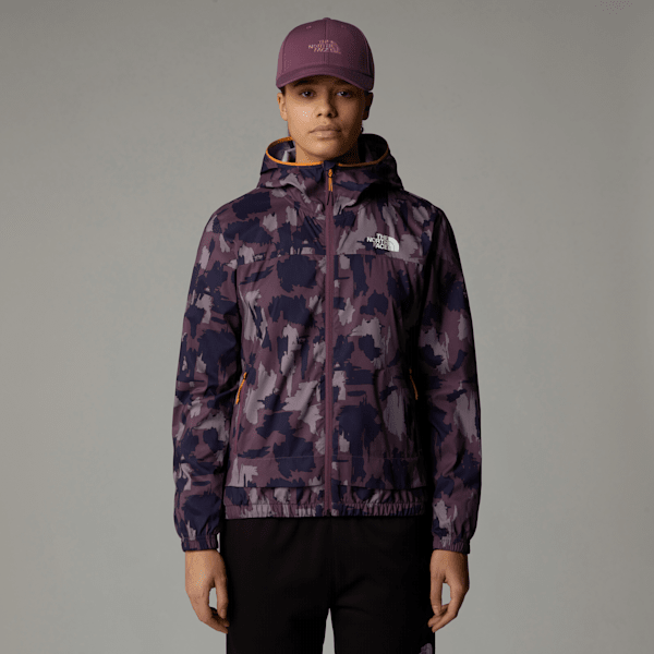 The North Face Women's Mountain Athletics Printed Wind Track Jacket Midnight Mauve Painted Mountains Print