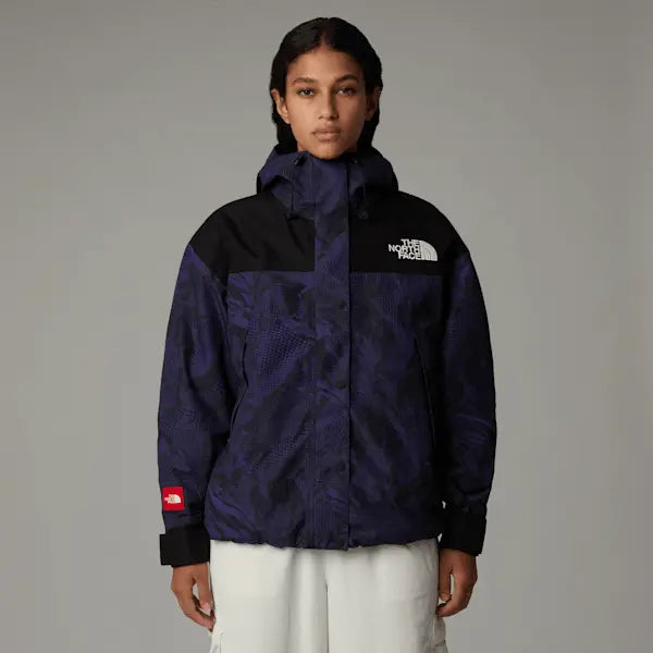 The North Face Women's Mountain Mono Short Jacket Peak Purple 3d Summit Mesh Print-tnf Black