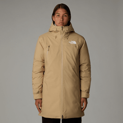 The North Face Women's Mountain Range Down Parka Khaki Stone