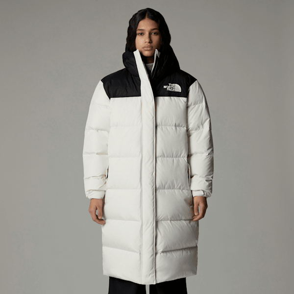 The North Face Women's Nuptse Parka White Dune-tnf Black