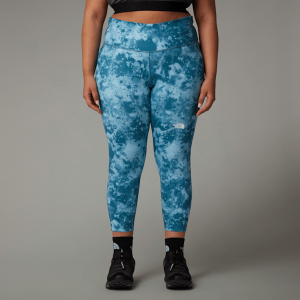 The North Face Women’s Plus High Rise 7/8 Printed Leggings Mallard Blue Micro Halfdome Print