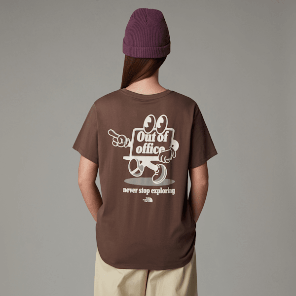 The North Face Women's Relaxed Cartoon T-shirt Smokey Brown-white Dune