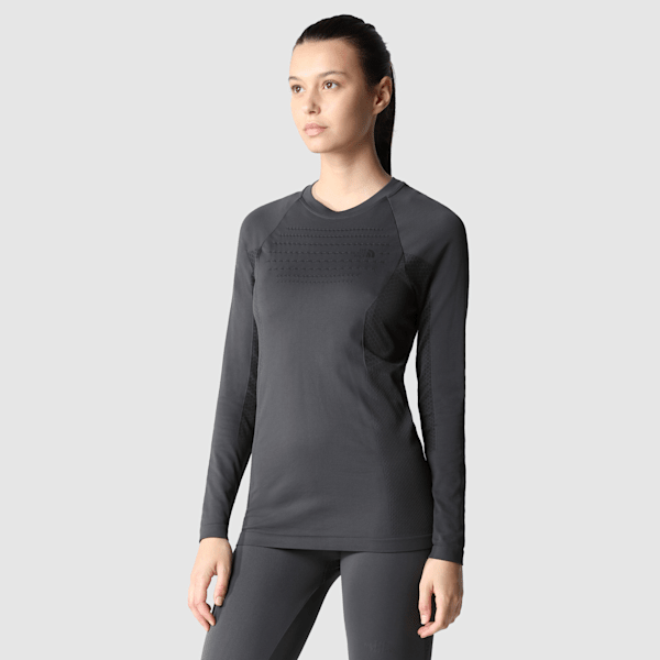 The North Face Women’s Sport Long-sleeve Top Asphalt Grey-tnf Black