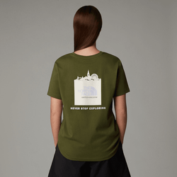 The North Face Women's Uk Redbox T-shirt Terrarium Green - White Dune -beetroot