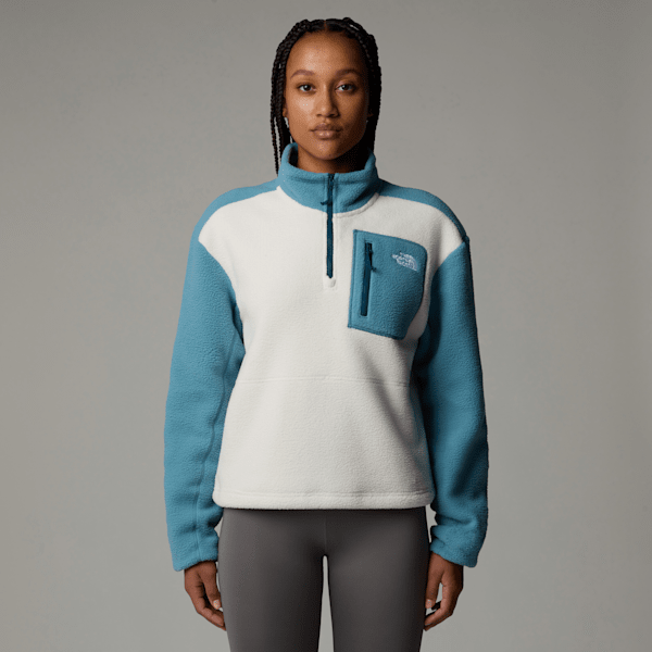 The North Face Women’s Yumiori 1/4 Zip Fleece Jacket Algae Blue-white Dune-midnight Petrol