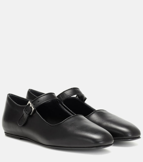 The Row Ava leather ballet flats