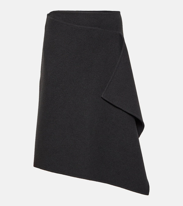 The Row Bartellina draped cashmere midi skirt