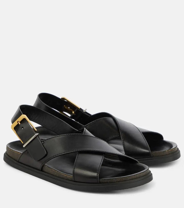 The Row Buckle leather sandals | LYBSTORE