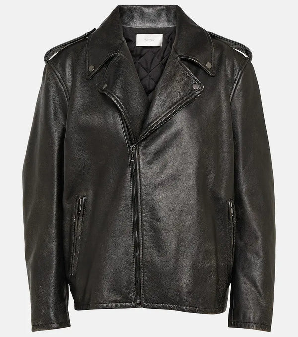 The Row Catilina leather biker jacket