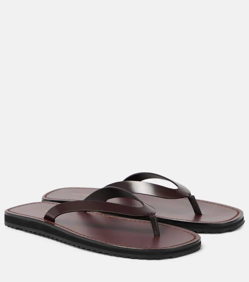 The Row City leather thong sandals | LYBSTORE