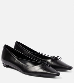 The Row Claudette Bow leather ballet flats