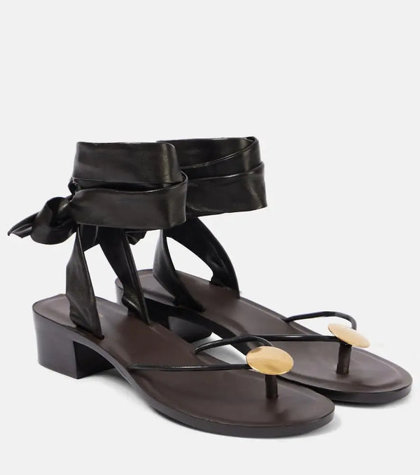 The Row Cord leather thong sandals | LYBSTORE