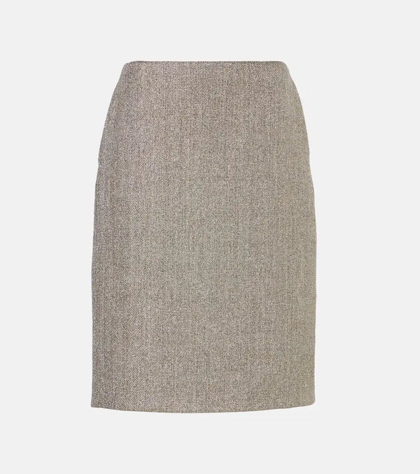 The Row Corinna lamé canvas pencil skirt | LYBSTORE