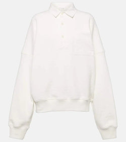 The Row Dende cotton-blend terry polo sweater | LYBSTORE