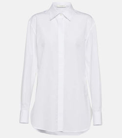 The Row Derica cotton and cashmere drill shirt