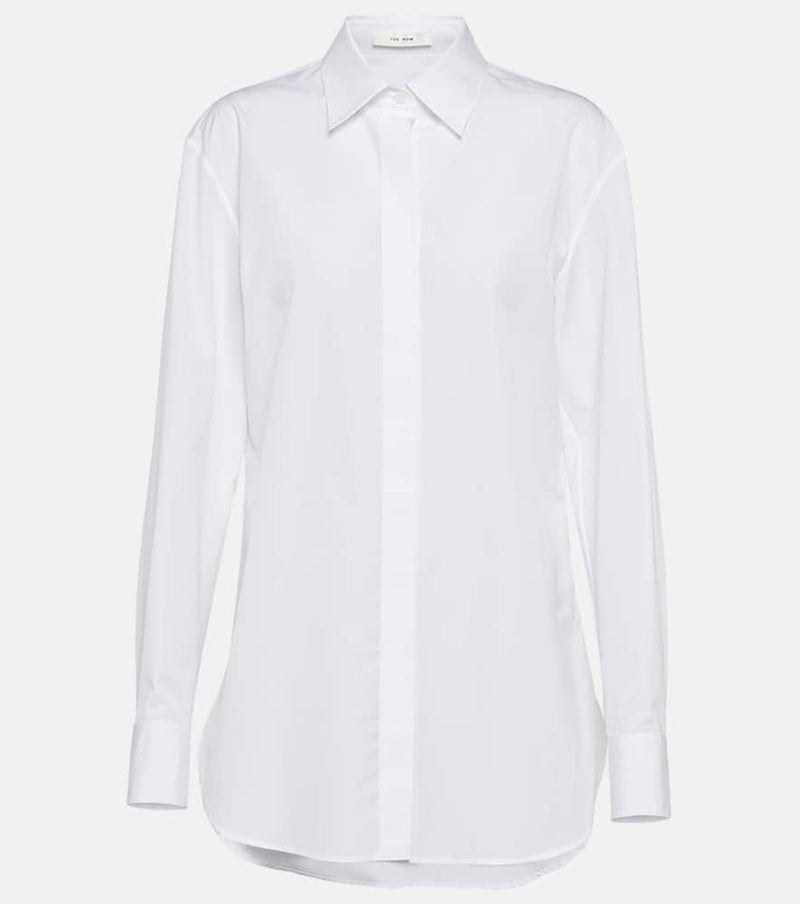 The Row Derica cotton and cashmere drill shirt