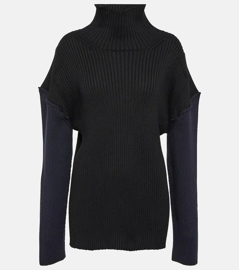 The Row Dua cotton and cashmere turtleneck sweater | LYBSTORE