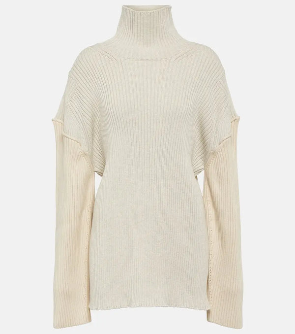 The Row Dua rib-knit cotton and cashmere sweater | LYBSTORE