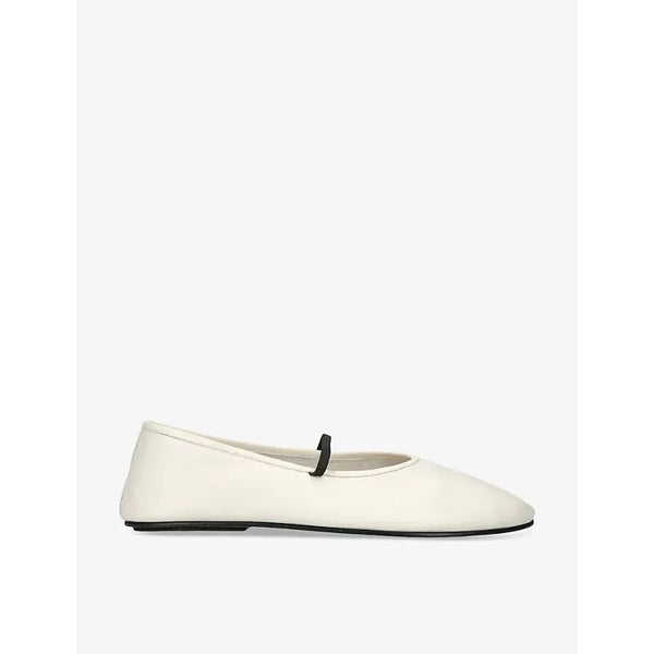 The Row Elastic-strap leather ballet flats